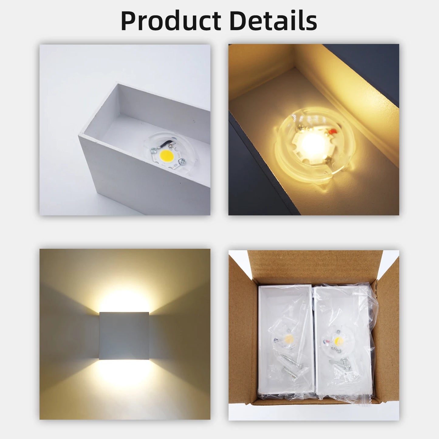lampes murales, LED modernes pour intérieur, éclairage blanc vers le haut et vers le bas