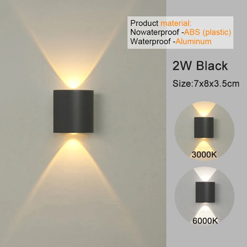 lampe murales , LED modernes pour intérieur et extérieur, éclairage blanc à intensité variable
