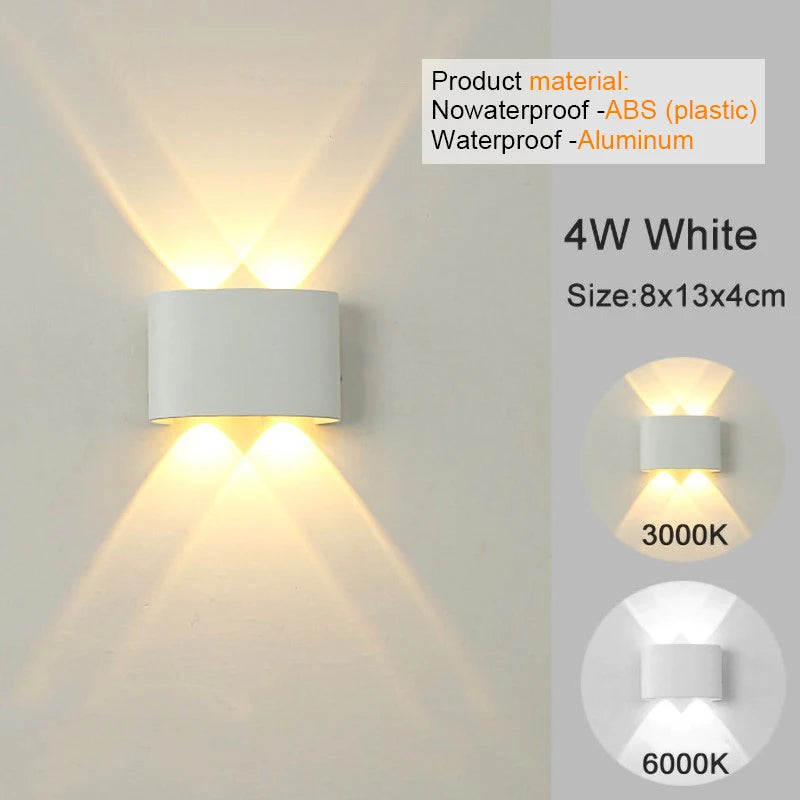 lampe murales , LED modernes pour intérieur et extérieur, éclairage blanc à intensité variable
