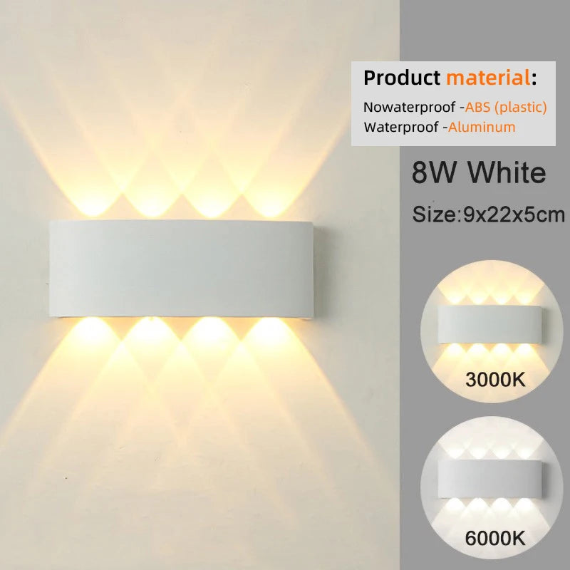 lampe murales , LED modernes pour intérieur et extérieur, éclairage blanc à intensité variable