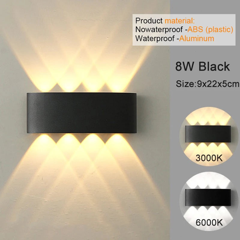 lampe murales , LED modernes pour intérieur et extérieur, éclairage blanc à intensité variable