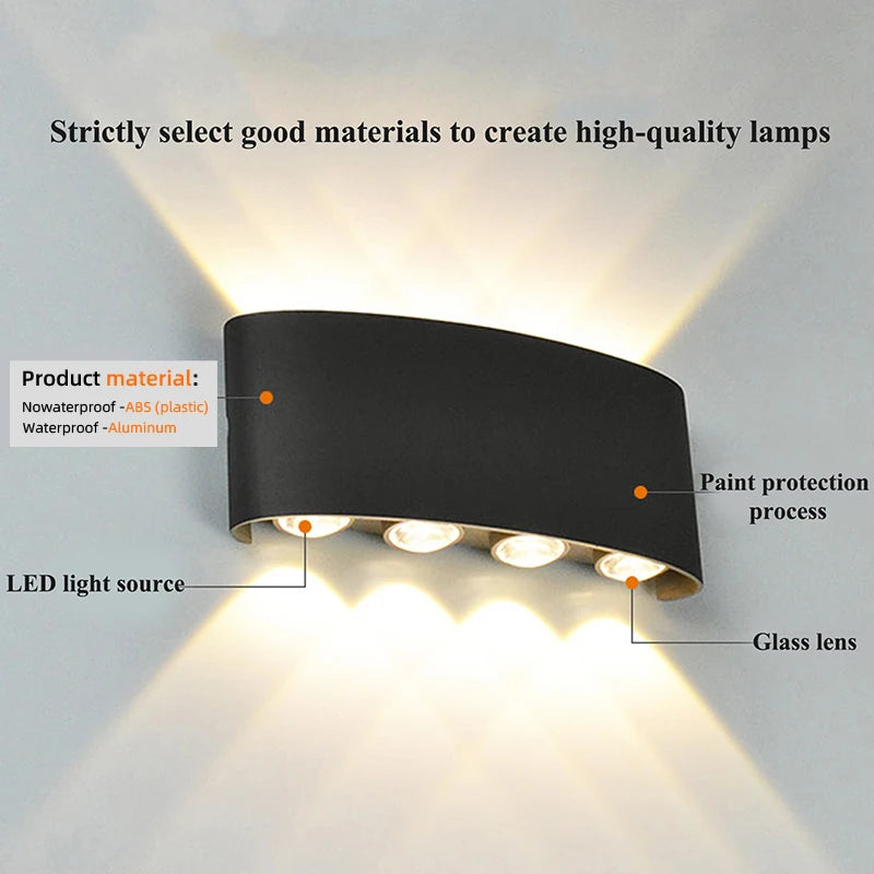 lampe murales , LED modernes pour intérieur et extérieur, éclairage blanc à intensité variable