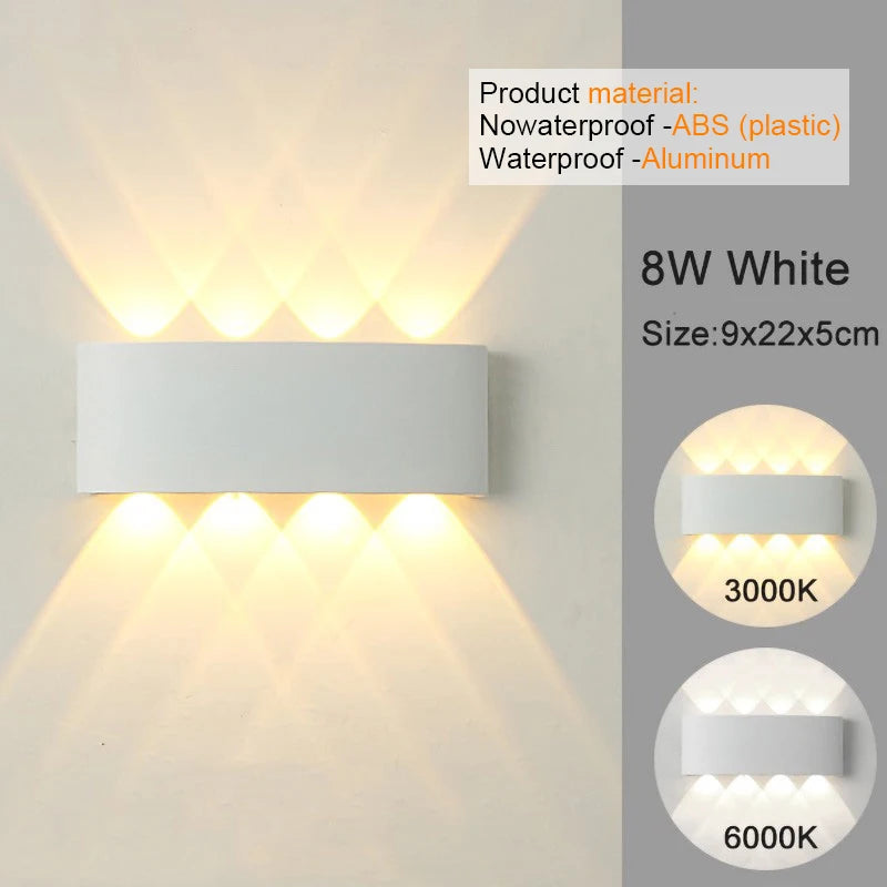 lampe murales , LED modernes pour intérieur et extérieur, éclairage blanc à intensité variable