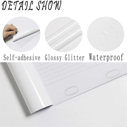 Papier peint imperméable en film PVC nacré pour chambre, bricolage, autocollant, armoire, cuisine, haute brillance, meubles, autocollants muraux