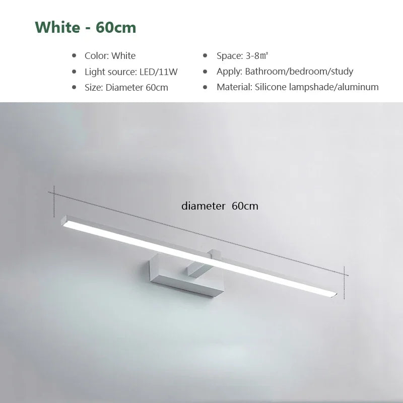 lampe murale, LED moderne avec miroir. applique murale à trois couleurs.