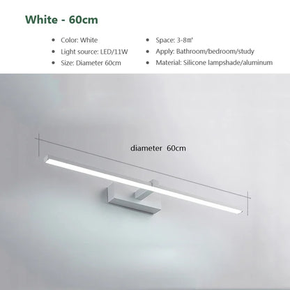 lampe murale, LED moderne avec miroir. applique murale à trois couleurs.