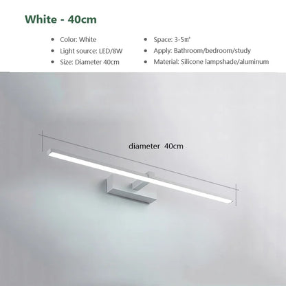lampe murale, LED moderne avec miroir. applique murale à trois couleurs.