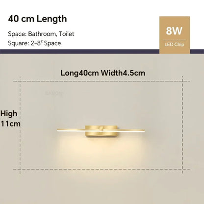 lampe murale, LED moderne avec miroir. applique murale à trois couleurs.