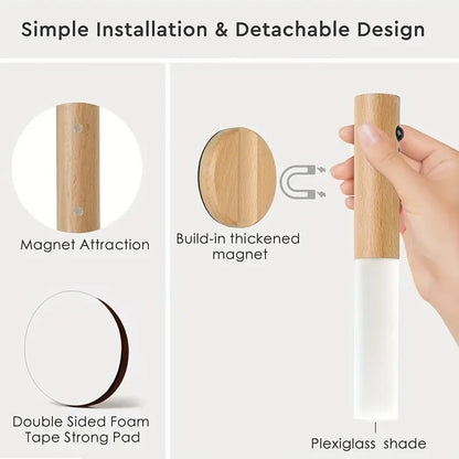 Lampe murale magnétique rechargeable à LED avec détecteur de mouvement intelligent et portable