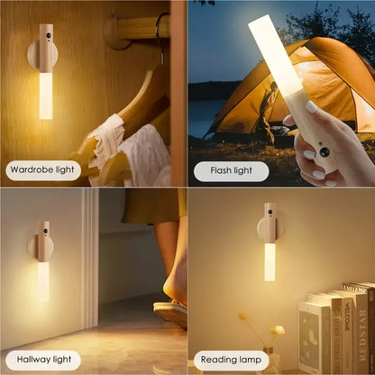 Lampe murale magnétique rechargeable à LED avec détecteur de mouvement intelligent et portable