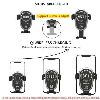Chargeur sans fil pour voiture, support de téléphone avec sortie d'air, charge rapide pour iPhone 16-12, Samsung, Xiaomi