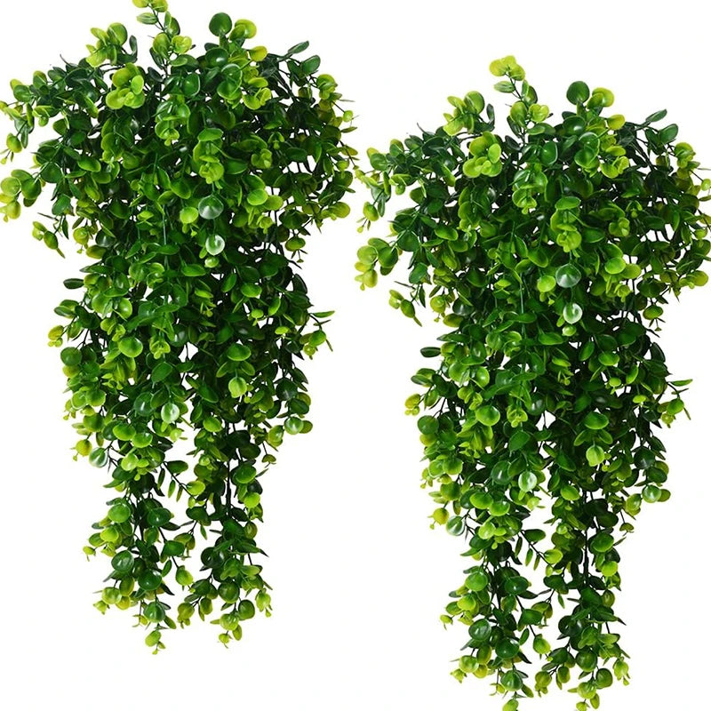 plantes artificielles suspendues en fausse feuille d'eucalyptus