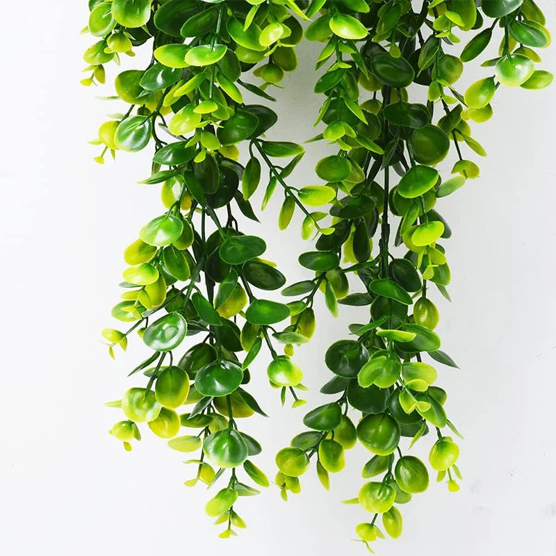 plantes artificielles suspendues en fausse feuille d'eucalyptus