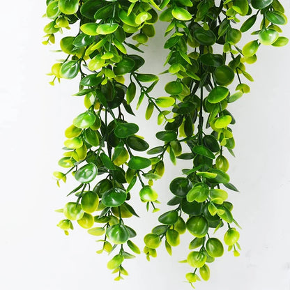 plantes artificielles suspendues en fausse feuille d'eucalyptus