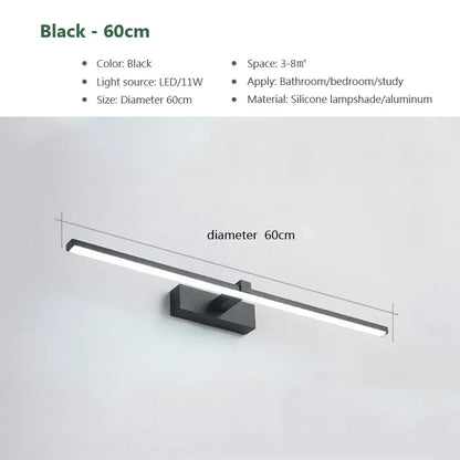 lampe murale, LED moderne avec miroir. applique murale à trois couleurs.