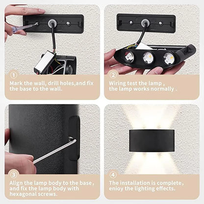 lampe murales , LED modernes pour intérieur et extérieur, éclairage blanc à intensité variable