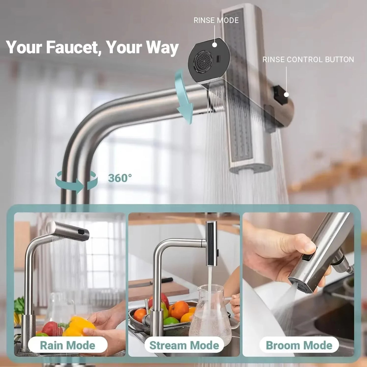 Robinet de cuisine extractible