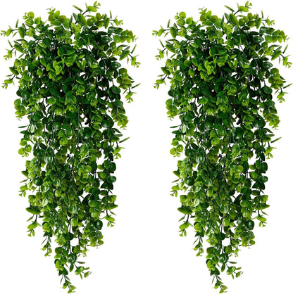 plantes artificielles suspendues en fausse feuille d'eucalyptus